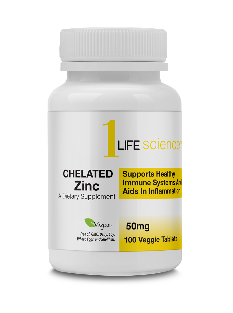 Zinc 50 mg 100 Veggie Tablets - 1 Life Science